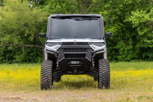 Polaris Ranger XP 1000 Control Arms - Front - Rough Country - Forged Aluminum, 2-inch Forward Offset - Black - 2022+